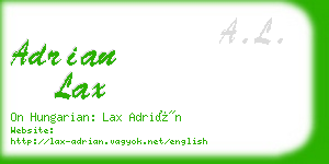 adrian lax business card